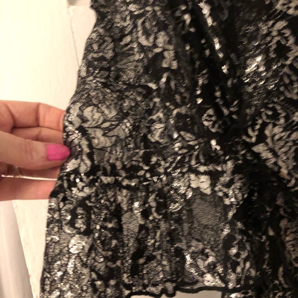 New VAMPIRE'S WIFE X Med Lace Dress Black Silver - Picture 7 of 9